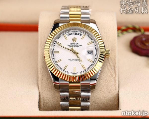 Rolex ロレックス　デイデイト　Ｎ品コピー腕時計　コンビゴールド　自動巻き　ホワイト