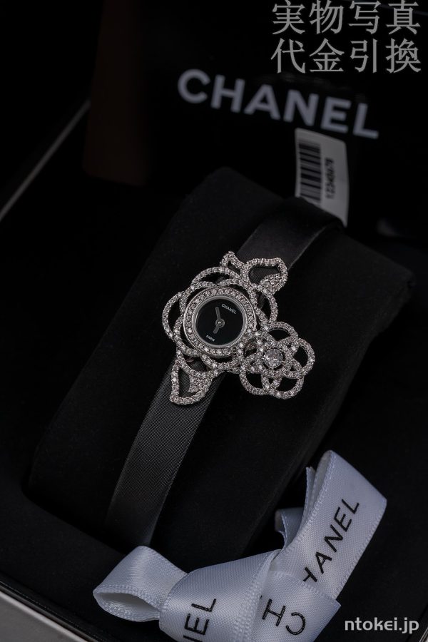 CHANEL シャネル Ｎ品コピー腕時計 ブラック 琺瑯 ダイヤ入れ オーツムーブメント